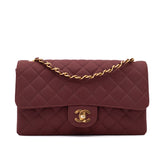 Chanel Classic Single Flap Medium Nylon Burgundy GHW