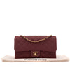 Weinrote Chanel Single Flap Bag in Medium Größe aus burgundy farbendem Jersey Material mit goldener Hardware Lieferumfang 