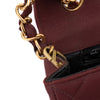 Weinrote Chanel Single Flap Bag in Medium Größe aus burgundy farbendem Jersey Material mit goldener Hardware