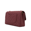 Weinrote Chanel Single Flap Bag in Medium Größe aus burgundy farbendem Jersey Material mit goldener Hardware