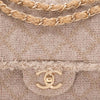 Chanel Classic Single Flap Bag Medium Tweed Fringes Beige GHW matt