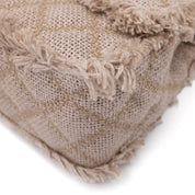 Chanel Classic Single Flap Bag Medium Tweed Fringes Beige GHW matt