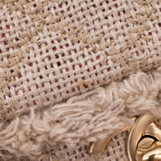 Chanel Classic Single Flap Bag Medium Tweed Fringes Beige GHW matt