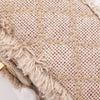 Chanel Classic Single Flap Bag Medium Tweed Fringes Beige GHW matt