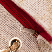 Chanel Classic Single Flap Bag Medium Tweed Fringes Beige GHW matt