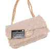 Chanel Classic Single Flap Bag Medium Tweed Fringes Beige GHW matt