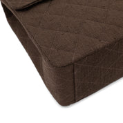 Vintage Chanel Classic Timeless Single Flap Bag in Jumbo Maxi Größe aus braunem Leinen Canvas Material mit goldener Hardware