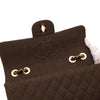 Vintage Chanel Classic Timeless Single Flap Bag in Jumbo Maxi Größe aus braunem Leinen Canvas Material mit goldener Hardware