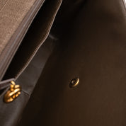 Vintage Chanel Classic Timeless Single Flap Bag in Jumbo Maxi Größe aus braunem Leinen Canvas Material mit goldener Hardware