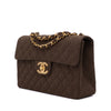 Vintage Chanel Classic Timeless Single Flap Bag in Jumbo Maxi Größe aus braunem Leinen Canvas Material mit goldener Hardware