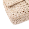 Creme Chanel Classic Timeless Single Flap Bag in Medium Größe aus Raffia Crochet Häkeln Material mit antik goldener Hardware