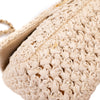 Creme Chanel Classic Timeless Single Flap Bag in Medium Größe aus Raffia Crochet Häkeln Material mit antik goldener Hardware