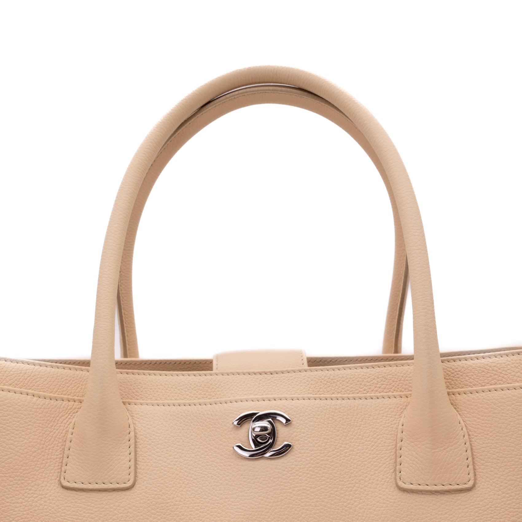 Chanel Cerf Executive Shopper Bag Medium Beige SHW