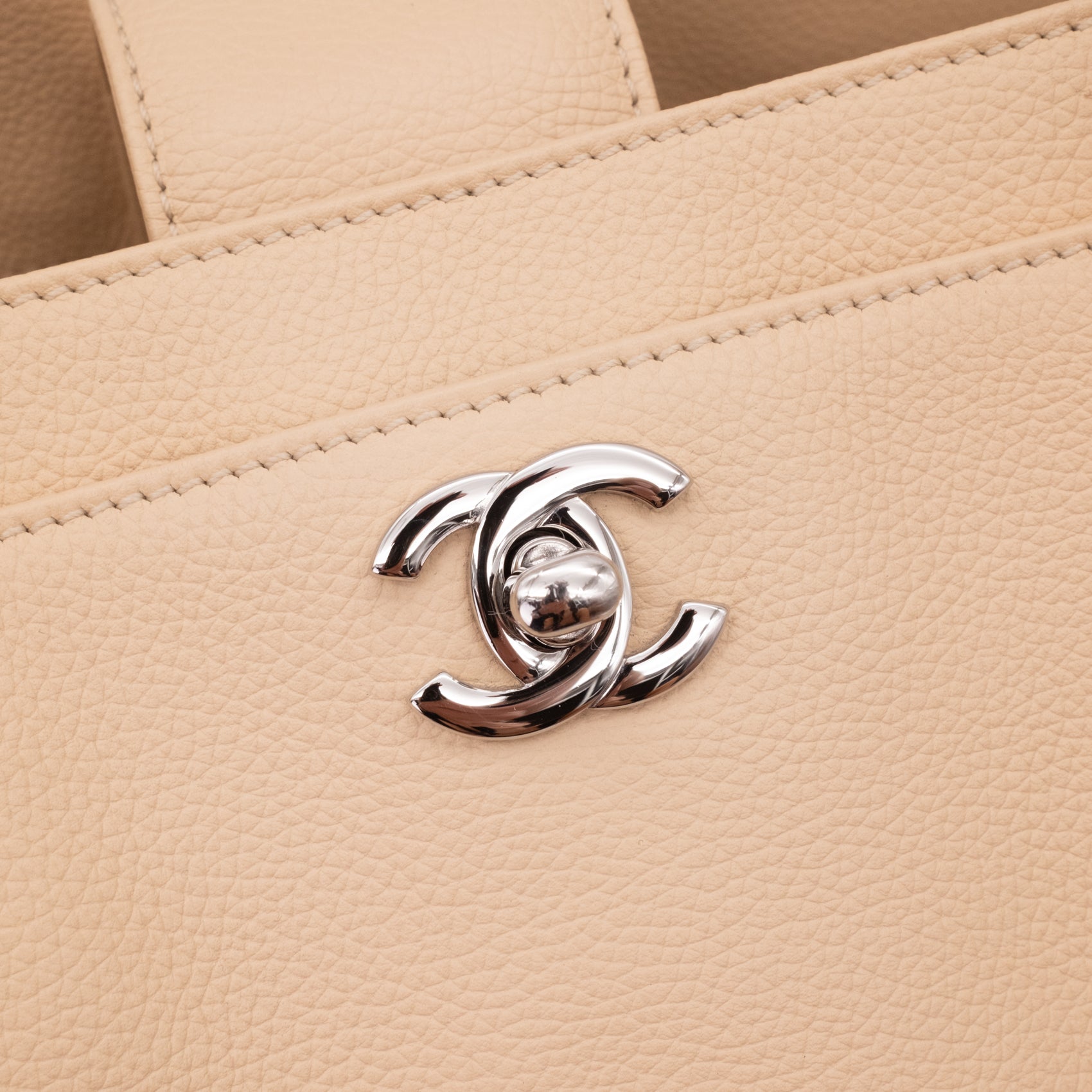 Chanel Cerf Executive Shopper Bag Medium Beige SHW