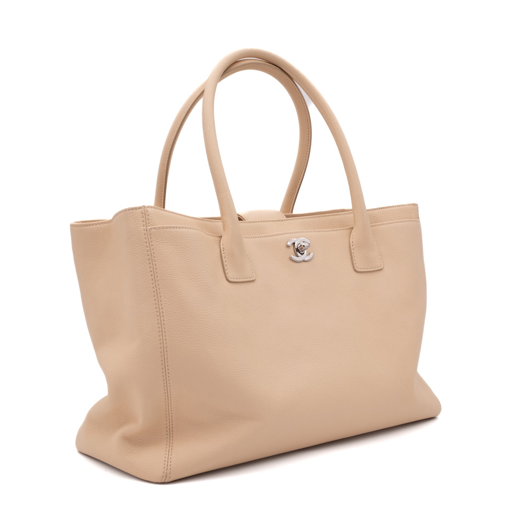 Chanel Cerf Executive Shopper Bag Medium Beige SHW