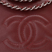 Chanel Classic Medium Single Flap Caviar Burgundy Weinrot SHW