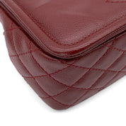 Chanel Classic Medium Single Flap Caviar Burgundy Weinrot SHW