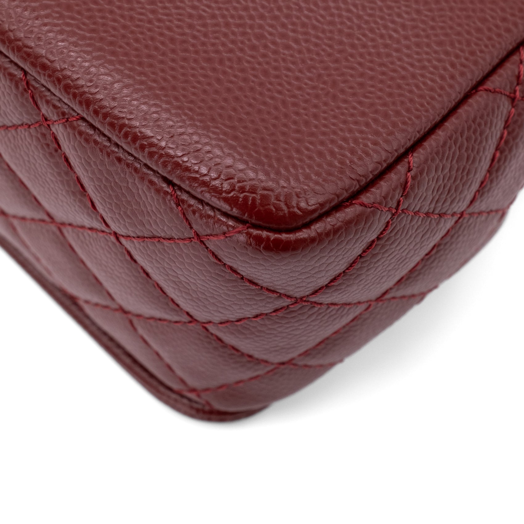 Chanel Classic Medium Single Flap Caviar Burgundy Weinrot SHW
