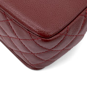 Chanel Classic Medium Single Flap Caviar Burgundy Weinrot SHW