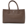 Chanel Cerf Executive Shopper Bag Medium Taupe Braun SHW