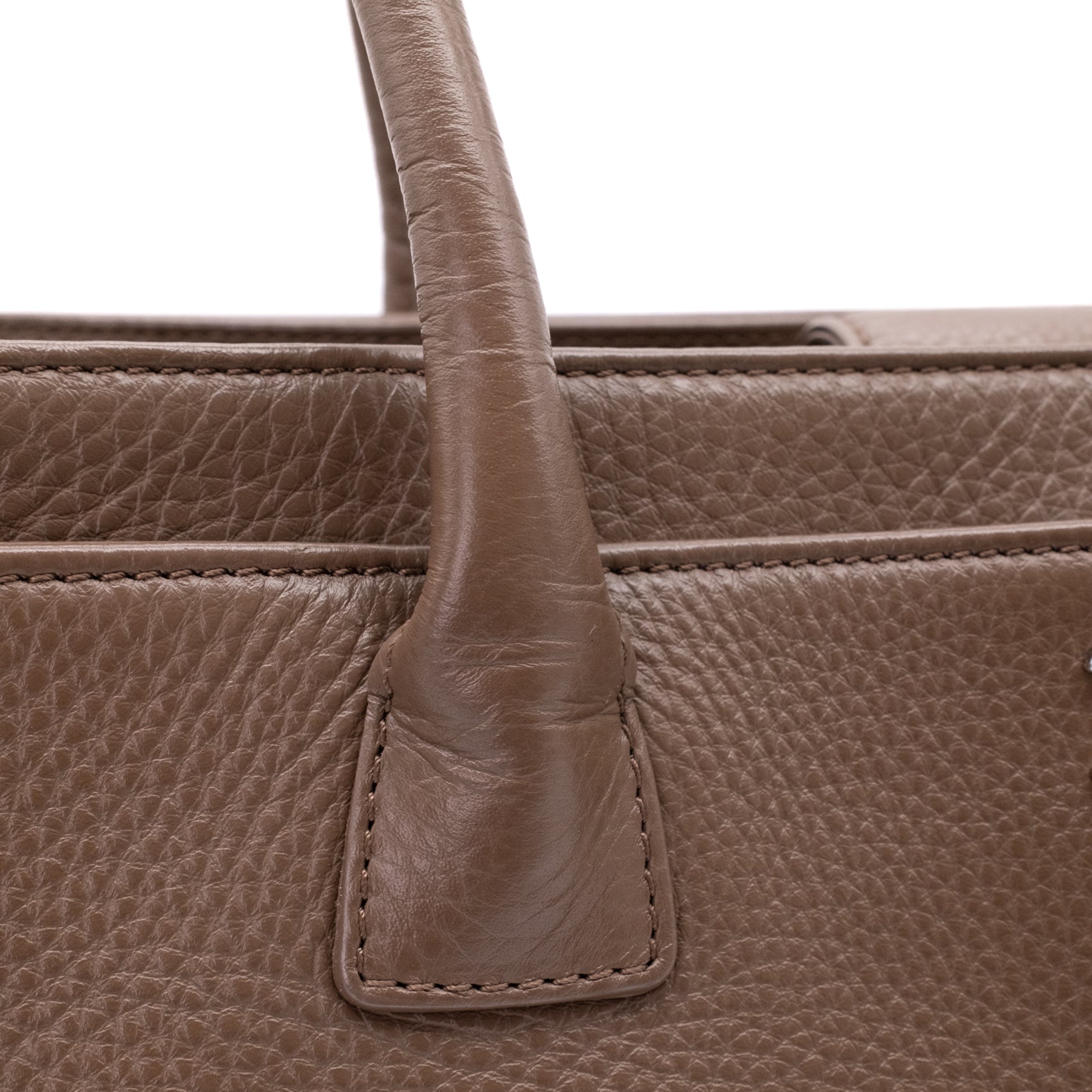 Chanel Cerf Executive Shopper Bag Medium Taupe Braun SHW