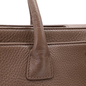 Chanel Cerf Executive Shopper Bag Medium Taupe Braun SHW