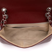 Chanel Classic Medium Single Flap Caviar Burgundy Weinrot SHW
