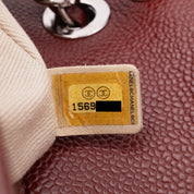 Chanel Classic Medium Single Flap Caviar Burgundy Weinrot SHW