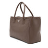 Chanel Cerf Executive Shopper Bag Medium Taupe Braun SHW