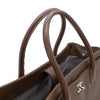 Chanel Cerf Executive Shopper Bag Medium Taupe Braun SHW