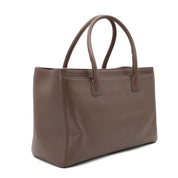 Chanel Cerf Executive Shopper Bag Medium Taupe Braun SHW