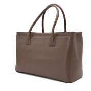 Chanel Cerf Executive Shopper Bag Medium Taupe Braun SHW
