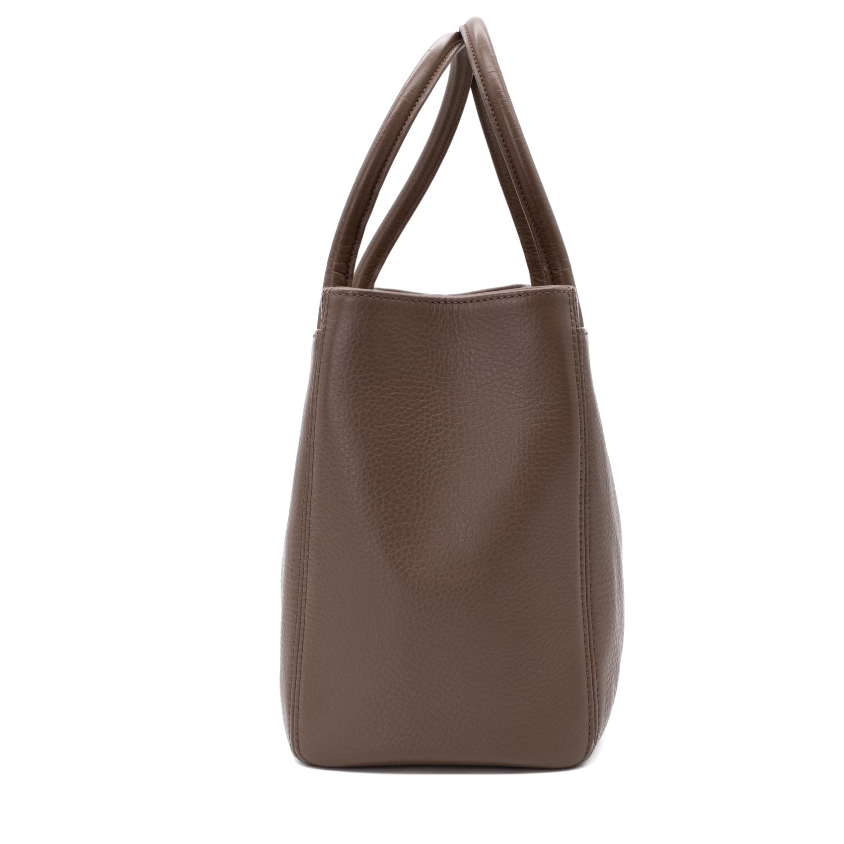 Chanel Cerf Executive Shopper Bag Medium Taupe Braun SHW