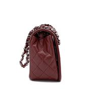 Chanel Classic Medium Single Flap Caviar Burgundy Weinrot SHW