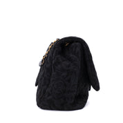 Chanel XXL Single Flap Airline 2017 Runway Terry Velour Schwarz GHW Matt