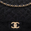 Chanel XXL Single Flap Airline 2017 Runway Terry Velour Schwarz GHW Matt