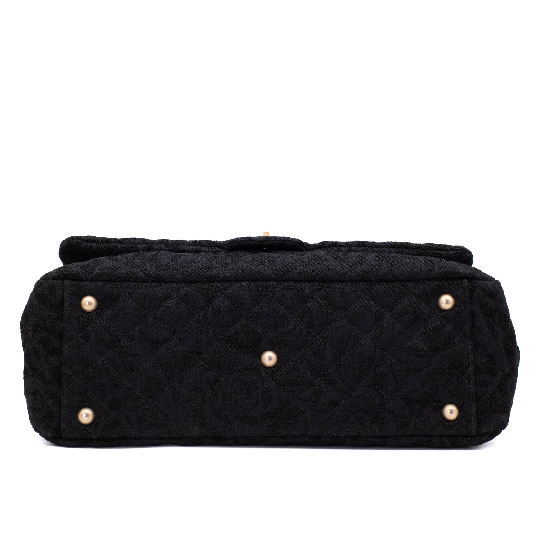 Chanel XXL Single Flap Airline 2017 Runway Terry Velour Schwarz GHW Matt
