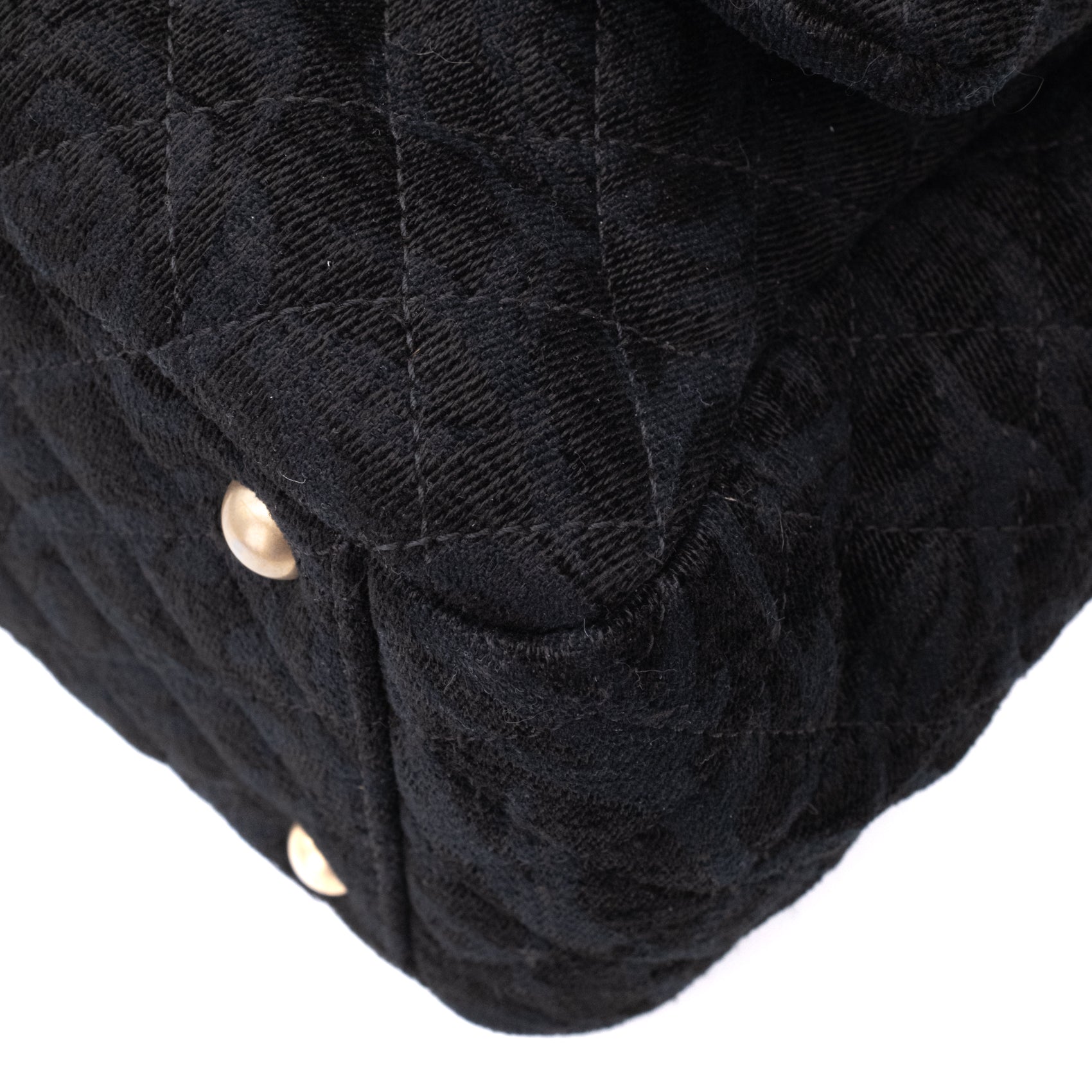 Chanel XXL Single Flap Airline 2017 Runway Terry Velour Schwarz GHW Matt