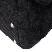 Chanel XXL Single Flap Airline 2017 Runway Terry Velour Schwarz GHW Matt