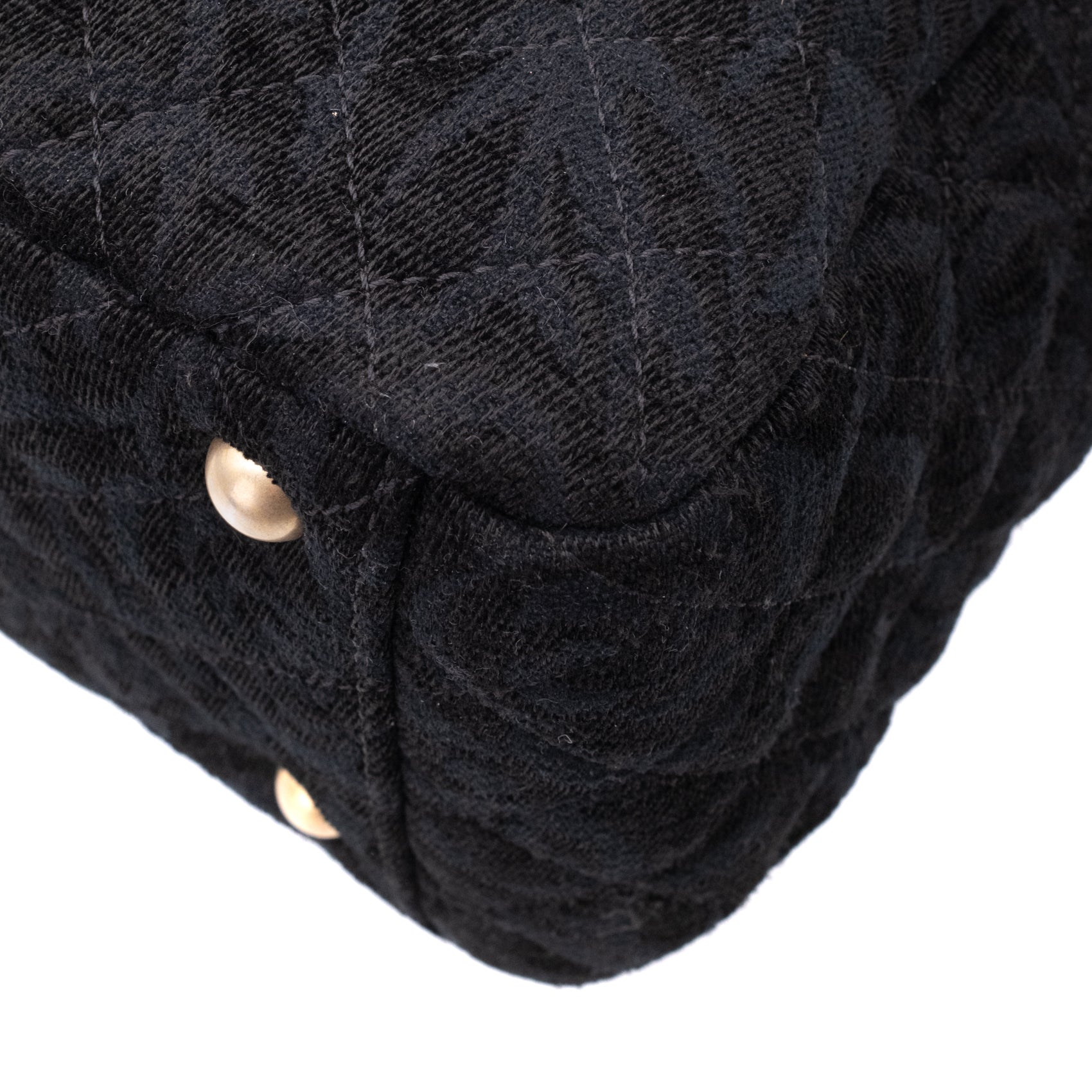 Chanel XXL Single Flap Airline 2017 Runway Terry Velour Schwarz GHW Matt