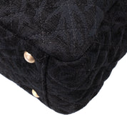 Chanel XXL Single Flap Airline 2017 Runway Terry Velour Schwarz GHW Matt