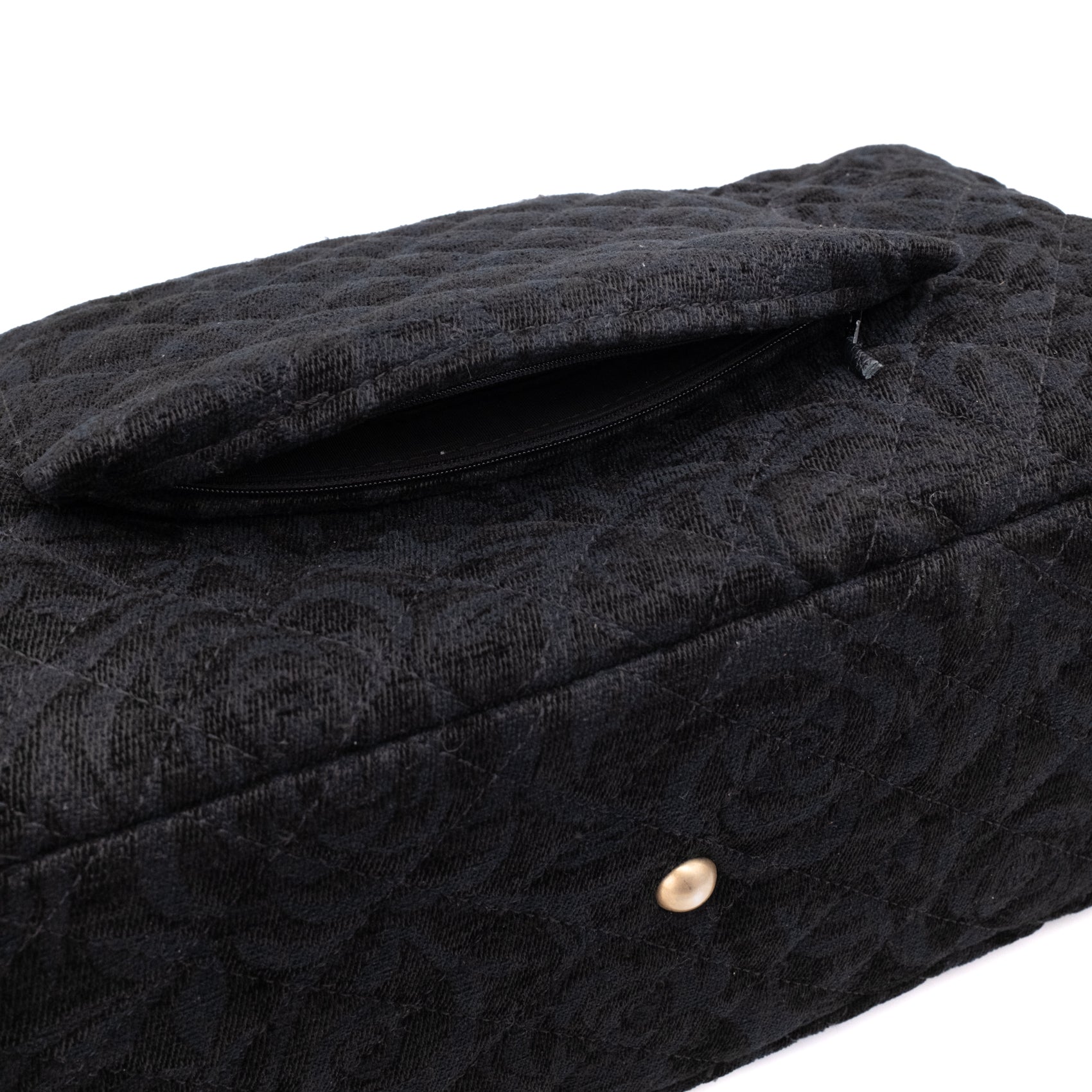 Chanel XXL Single Flap Airline 2017 Runway Terry Velour Schwarz GHW Matt