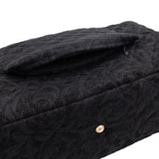 Chanel XXL Single Flap Airline 2017 Runway Terry Velour Schwarz GHW Matt
