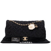 Chanel XXL Single Flap Airline 2017 Runway Terry Velour Schwarz GHW Matt