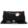Chanel XXL Single Flap Airline 2017 Runway Terry Velour Schwarz GHW Matt