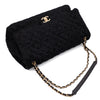 Chanel XXL Single Flap Airline 2017 Runway Terry Velour Schwarz GHW Matt