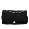 Chanel XXL Single Flap Airline 2017 Runway Terry Velour Schwarz GHW Matt