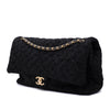 Chanel XXL Single Flap Airline 2017 Runway Terry Velour Schwarz GHW Matt