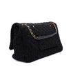 Chanel XXL Single Flap Airline 2017 Runway Terry Velour Schwarz GHW Matt
