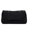 Chanel XXL Single Flap Airline 2017 Runway Terry Velour Schwarz GHW Matt